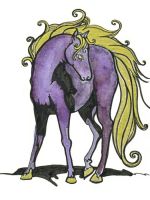 Golden Mane Ebony Horse